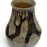 Vase - sgraffito trees, marbled brown