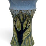 Vase - sgraffito trees, green blue atomic