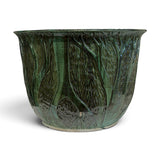 Planter, XXXL - sgraffito trees, dark green