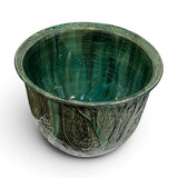 Planter, XXXL - sgraffito trees, dark green