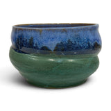 Planter - swirl, weathered bronze and blue