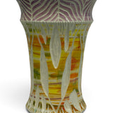 Vase - sgraffito trees, yellow & purple
