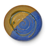 Low Bowl, swirl - blue eggshell & weathered bronze 2