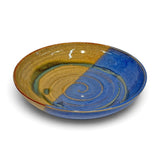 Low Bowl, swirl - blue eggshell & weathered bronze 2