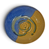 Pasta Bowl, swirl - blue eggshell & weathered bronze 1