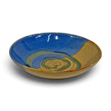 Pasta Bowl, swirl - blue eggshell & weathered bronze 1