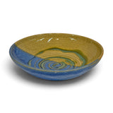 Pasta Bowl, swirl - blue eggshell & weathered bronze 2