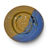 Pasta Bowl, swirl - blue eggshell & weathered bronze 3