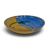 Pasta Bowl, swirl - blue eggshell & weathered bronze 3