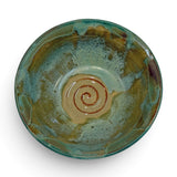 Serving Bowl SM - swirl, weathered bronze and eggshell