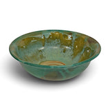 Serving Bowl SM - swirl, weathered bronze and eggshell