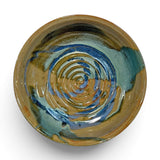 Serving Bowl XL  swirl - eggshell, blue & weathered bronze 1