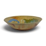 Serving Bowl XL  swirl - eggshell, blue & weathered bronze 2