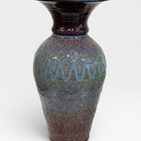 Vase with Aztec Designs - merlot & chambray