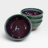 Set of 4 Bowls, Aztec Design - purple, opal