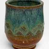 Wine Cup, Aztec Design - shino, seamist, opal