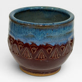 Wine Cup, Aztec Design - merlot, light blue, medmist