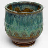 Wine Cup, Aztec Design - shino, seamist, opal