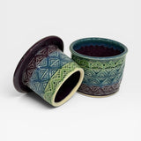 Butter Keeper, Aztec Design - purple, green