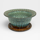Planter, Aztec Design - shino, seamist