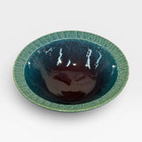 Serving Bowl, Aztec Design - merlot, purple, green