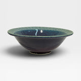 Serving Bowl, Aztec Design - merlot, purple, green