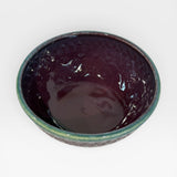 Serving Bowl, Aztec Design - merlot, purple, green