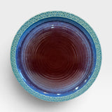 Plate, Aztec Design - merlot, purple, green