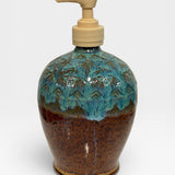 Soap Dispenser, Aztec Design - shino, seamist, opal