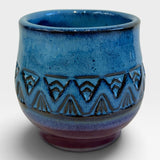 Wine Cup, Aztec Design - purple, blue