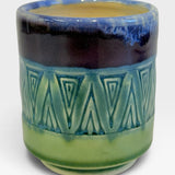 Wine Cup, Aztec Design - purple, green