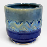 Wine Cup, Aztec Design - blue