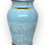 Vase -blue with gold luster