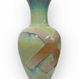 Vase -blue green with masking lines