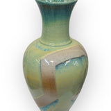 Vase -blue green with masking lines