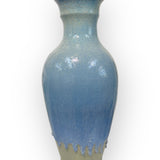 Vase, tall - blue with drips