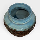 Vase, carved - norse blue