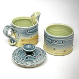 Cream & Sugar Set - matte gray & gold