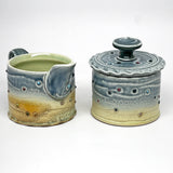 Cream & Sugar Set - matte gray & gold