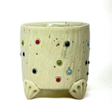 Square Cup with Feet - candy glaze