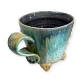 Mug with Feet - dots and skulls 2