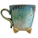 Mug with Feet - dots and skulls 2