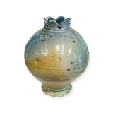 Vase - teal with skulls