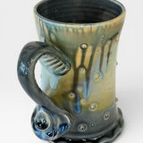 Mug with Skull Stamp - blue ash 2