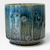 Tea Bowl with Skulls - ash blue 2