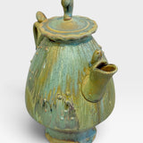 Teapot - streaky yellow and green