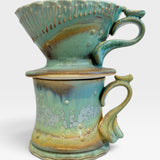 Coffee Pour Over Set - green and gold