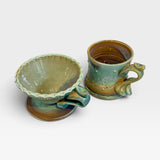 Coffee Pour Over Set - green and gold