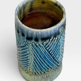 Tall Tumbler - blue with lines texture