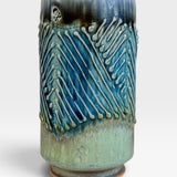 Tall Tumbler - blue with lines texture